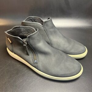 ECCO Danish Design EU 40‎ US 9 Black Leather Zip Up Ankle Comfort Sneakers